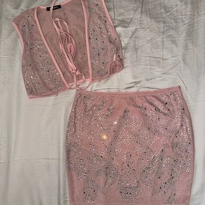 Banjul Pink Sequins Set